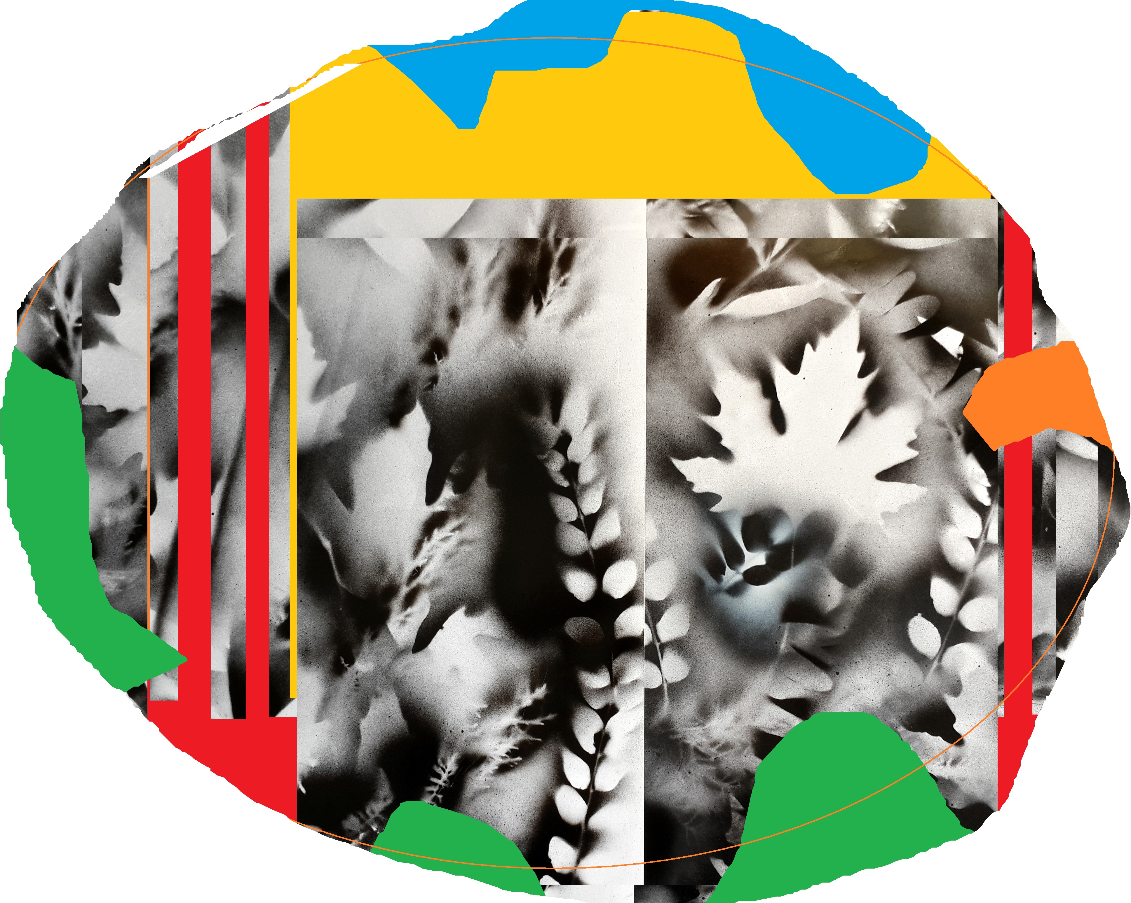 Kağıt Üzerine Sprey Boya, Dijital Çalışma 'Döngü' 70x100 cm 2014